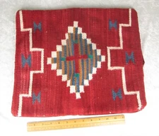 Southwestern Pillow Cover Native American Style Leather Back 14x16-1/2in Vintage
