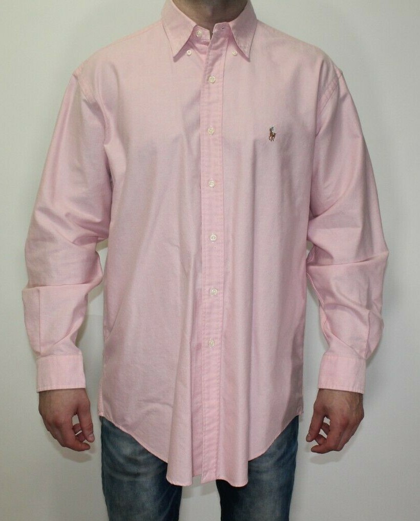 トップス Ralph Lauren YARMOUTH 16-34 Ralph Lauren Yarmouth Men's Pink Oxford Dress Shirt 16 1/2