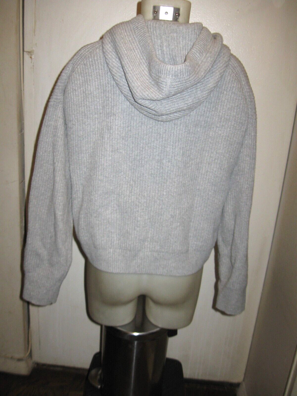 GAP HEATHER GRAY WOOL BLEND RIBBED PULLOVER HOODI… - image 3