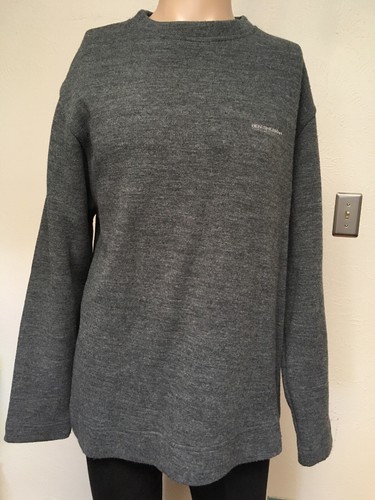 BEN SHERMAN SPELLOUT WOOL BLEND SWEATER Charcoal Heather CREWNECK 2XL - Picture 2 of 12