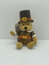 Disney Store 8  Pilgrim Pooh Mini Stuffed Animal Bean Bag Toy