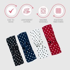 Women Yoga Sports Wide Headband Elastic Boho Head Wrap LOT OF 37, 4-pack 