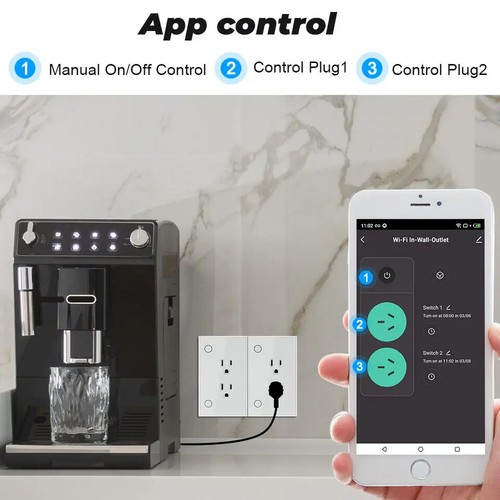 Melery US Zigbee Smart Life Wall Socket 15A 2 Ports Smart Home Alexa Tuya AC240V - Picture 9 of 12