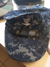 3X Navy & USMC Marine Issued Camouflage Cadet Utility Cover S Cap Hat w/ Logos