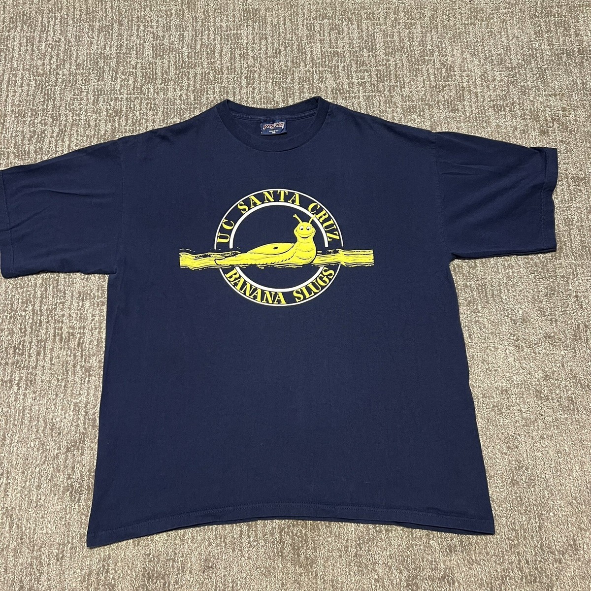 RARE UC Santa Cruz Banana Slugs Vintage Shirt Pulp Fiction John 