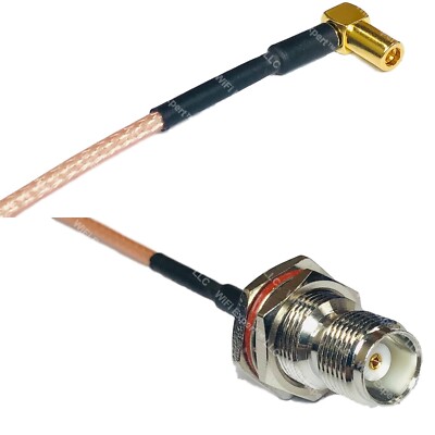 RG316 SSMB ANGLE FEMALE to TNC FEMALE BULKHEAD RF Cable Rapid-SHIP LOT
