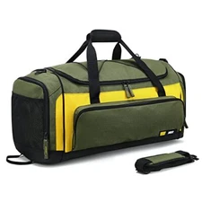  Large Duffel Bag Men's Gym Bag with Shoe Compartment, 60L Green
