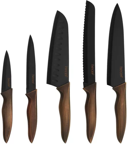10Tlg Küchenmesser-Set mit Hüllen High Carbon Edelstahl Extra Scharf und Stark