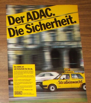 Seltene Werbung Der ADAC - Die Sicherheit - Straßenwacht VW Golf 1987