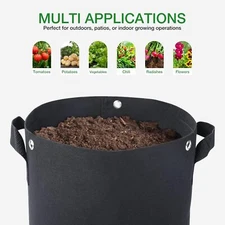 Seedfactor 5 Pack Plant Grow Bags Heavy Duty Thick Nonwoven Fabric Pots Planters