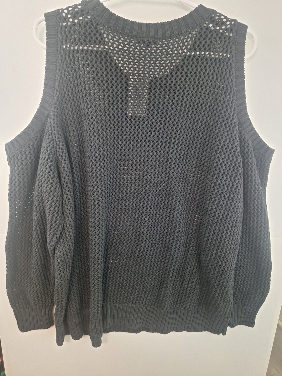 TORRID Plus 3 3X Deep Black Pontelle Cold Shoulder Sweater NWT