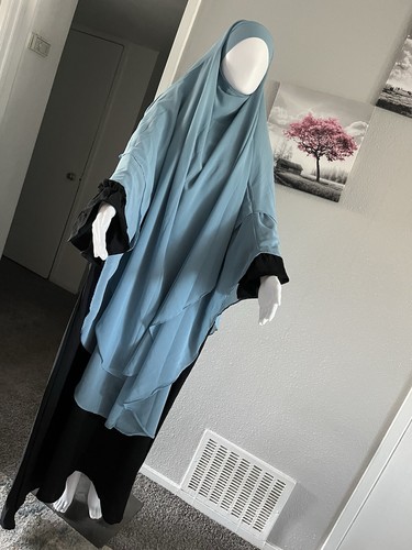 Two Layers KhimarWith Batwing Sleeve Dress,Khimar, Niqab,Hijab, Jilbab,حجاب،نقاب - Picture 4 of 9