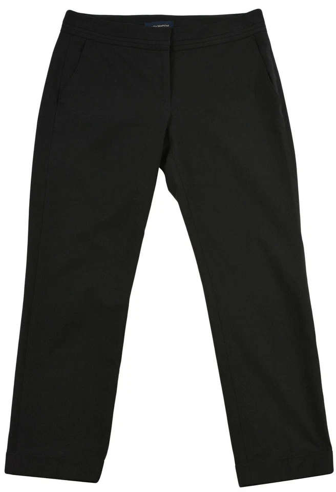 Piazza Sempione Dress Pants Women's Size 42 Black Formal Business Cotton Trouser - Image 2 of 4