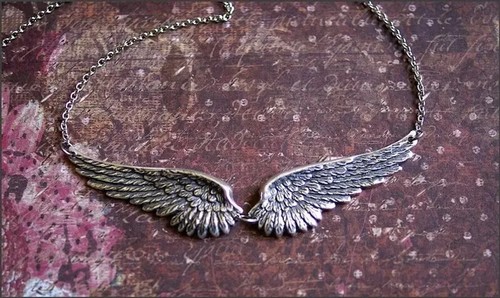 Vintage Angel Wings Feather Choker Big Pendant Aesthetic Link Chains Necklace - Picture 6 of 24