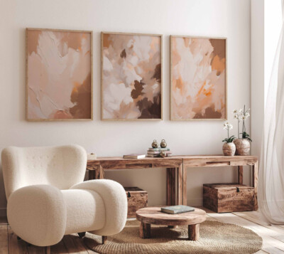 Galerie Wandbilder Neutral Braun Beige 3 Set Poster Minimal Modern Abstrakt Druck
