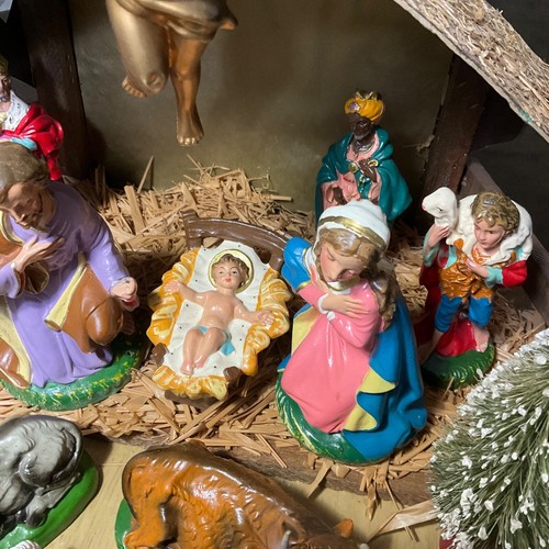 Juego de pesebre vintage de 20 piezas papel maché pintado a mano hecho en Italia escena de pesebre - Imagen 16 de 19