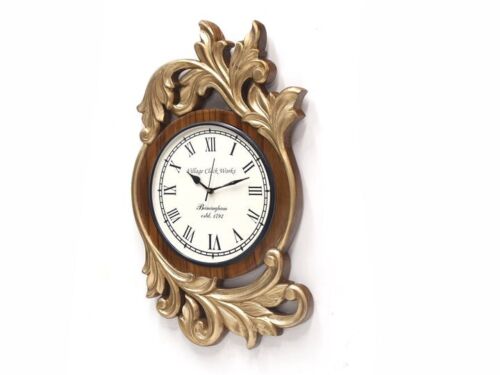 Leaf - Sky Wooden Vintage Working Battery Clock Stylish Home Décor Handmade Gift - Picture 1 of 10