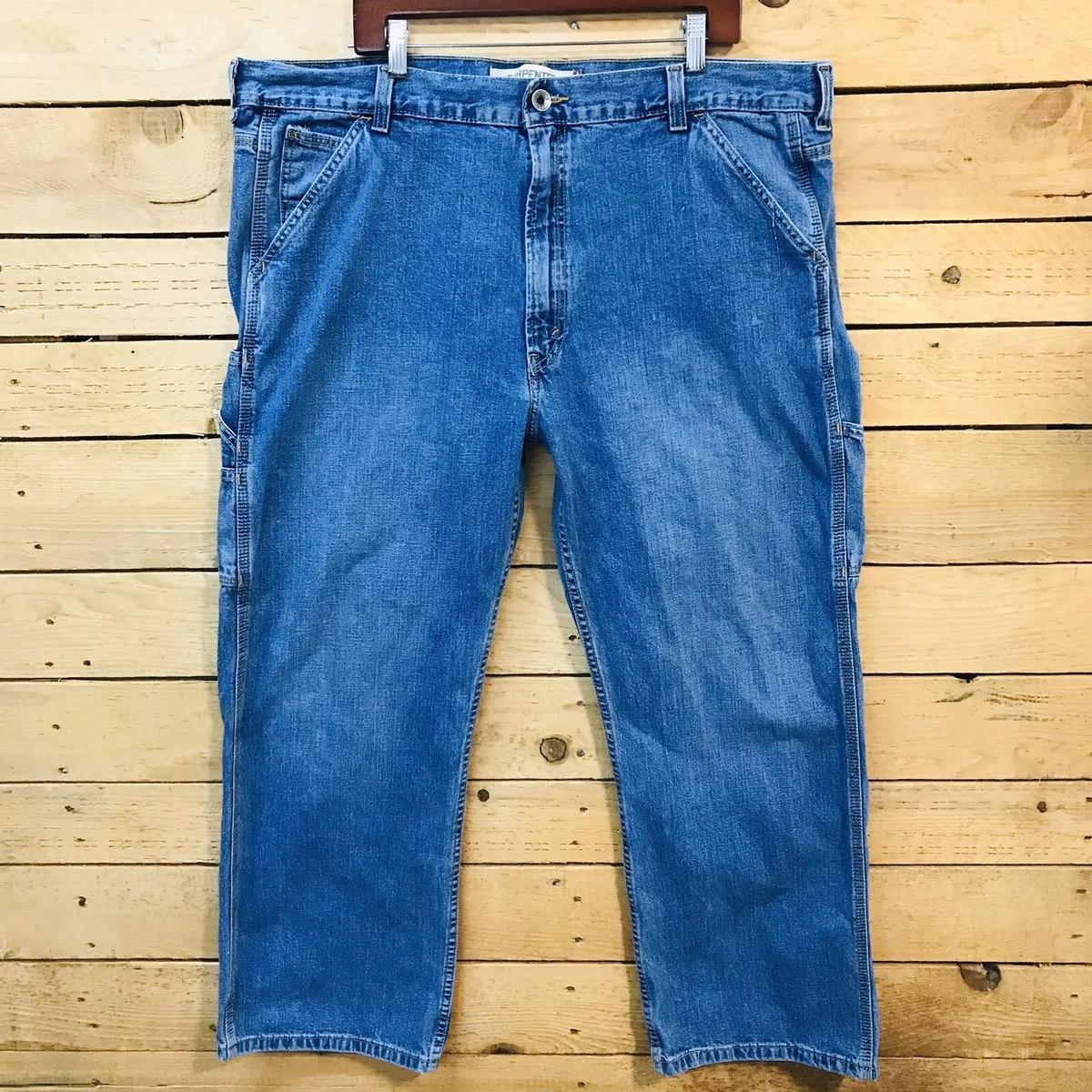 Vtg Levis Mens Carpenter Loose Straight Jeans 42 x 30 Blue Denim