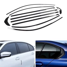 For 2019-2023 BMW 3 Series G20 10PCS Black Car Window Trim Strip Cover Sticker