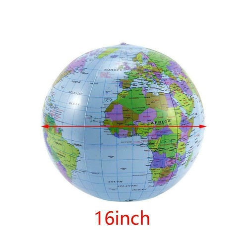 12/16 inches Inflatable Map Ball World Earth Atlas Geography N8N5 - Photo 8/10
