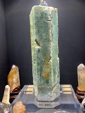 145LB Gem Natural aquamarine Quartz Crystal Mineral Specimen healing+base