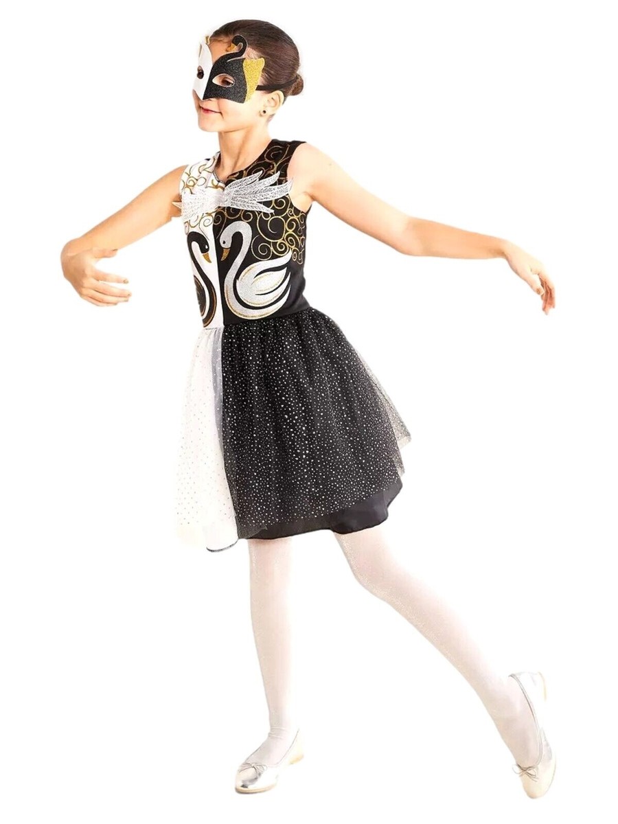 Kids Black Swan Ballerina Tutu Dress ONLY Halloween Costume 12-14 Large #1395