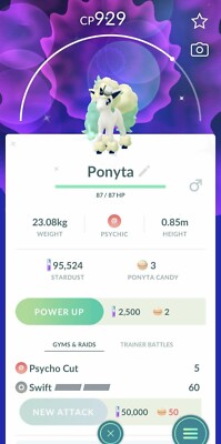 Shiny Galarian Ponyta wearing Meloetta inspired hat - P T C - Read Description