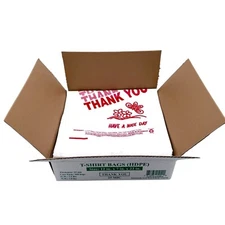 Heavy Duty T-Shirt Bags "Thank You" Print - 12in. x 7in. x 22in. - 25mic - 300ct