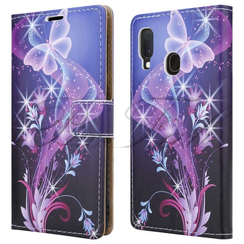 For Samsung Galaxy A20e A202F Black Leather Wallet Phone Case + HD Screen Guard - Picture 7 of 12
