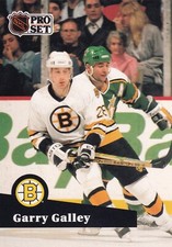 1991-92 Pro Set #7 Garry Galley- Boston Bruins + (Yes 4 Free Mystery Cards)