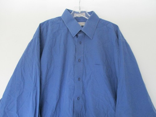 Camisa para hombre Bert Pulitzer talla XL algodón azul liso manga larga con botones frontal - Imagen 3 de 12