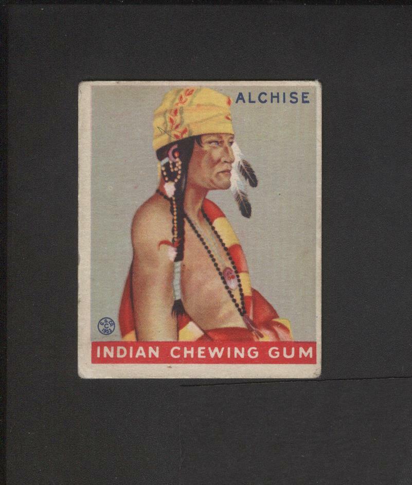 1933 Goudey Indian Gum #206 Series 48 High Skip Alchise NO Creases
