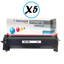 Compatible Brother TN760 Black Toner High Yield 5-Pack