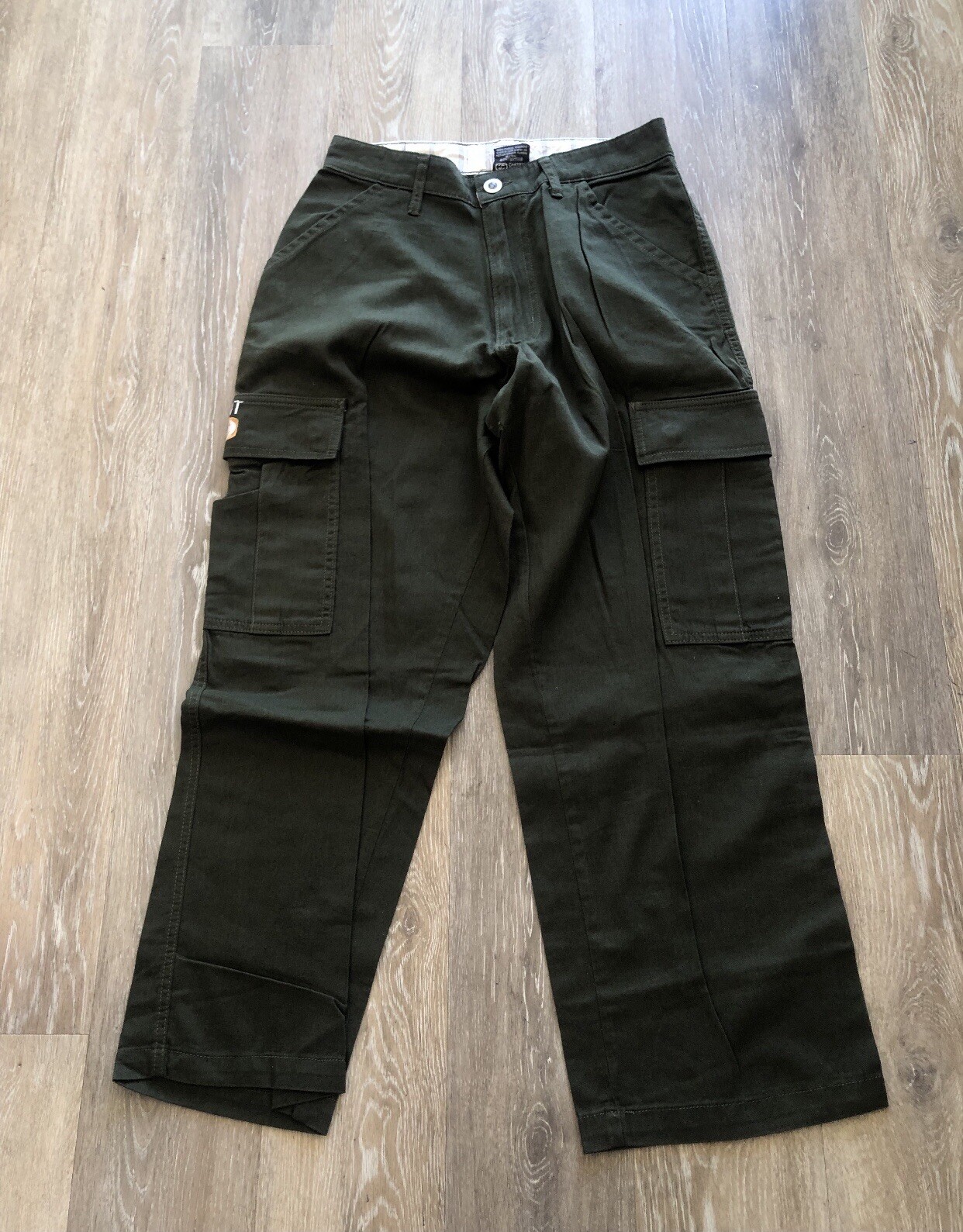 Pantalon Cargo Rusty Taille M – Vert Olive – 100% Coton – Neuf Sans étiquette – Style Surfer/skateur