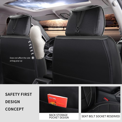 For Hyundai Kona Car Seat Cover Full Set PU Leather 2/5-Seat Cushion Protection - Picture 8 of 48