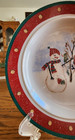Jolly Snowmen Dessert Plates (pair) 6 1/2" Royal Seasons Stoneware White Red ! — photo 7