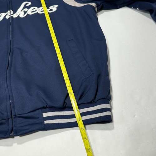 Yankees Championship Banner Jacket Warm Up Zip Front Coat Sleeve Banners XL Mens - Picture 12 of 18