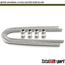 6x Universal 44 In Stainless Steel Heater Hose Kit With 4 Polished Aluminum Caps 6x Universal 44 In Stainless Steel Heater Hose Kit With 4 Polished Aluminum Caps