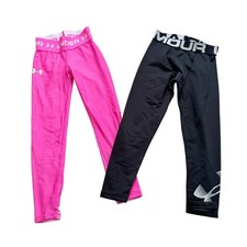 Under Armour Lot Youth Small Crop Compression Pants Pink/Black