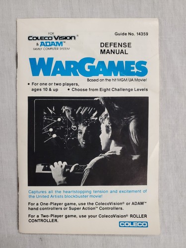 WarGames (1984) for ColecoVision & Adam with Cartridge, Manual, Overlays Working - Picture 4 of 7