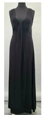 Body flirt long black maxi Dress UK S low front v-neck stretchy sleeveless (22)
