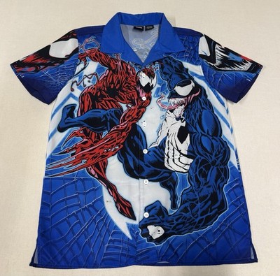 Marvel Venom vs Carnage Shirt Men s M All Over Print Button Up AOP 38