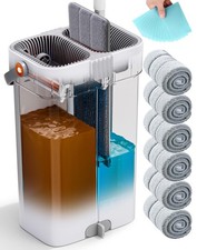 CTIME Large Mop and Bucket Set, Flat System, Wall Large, White