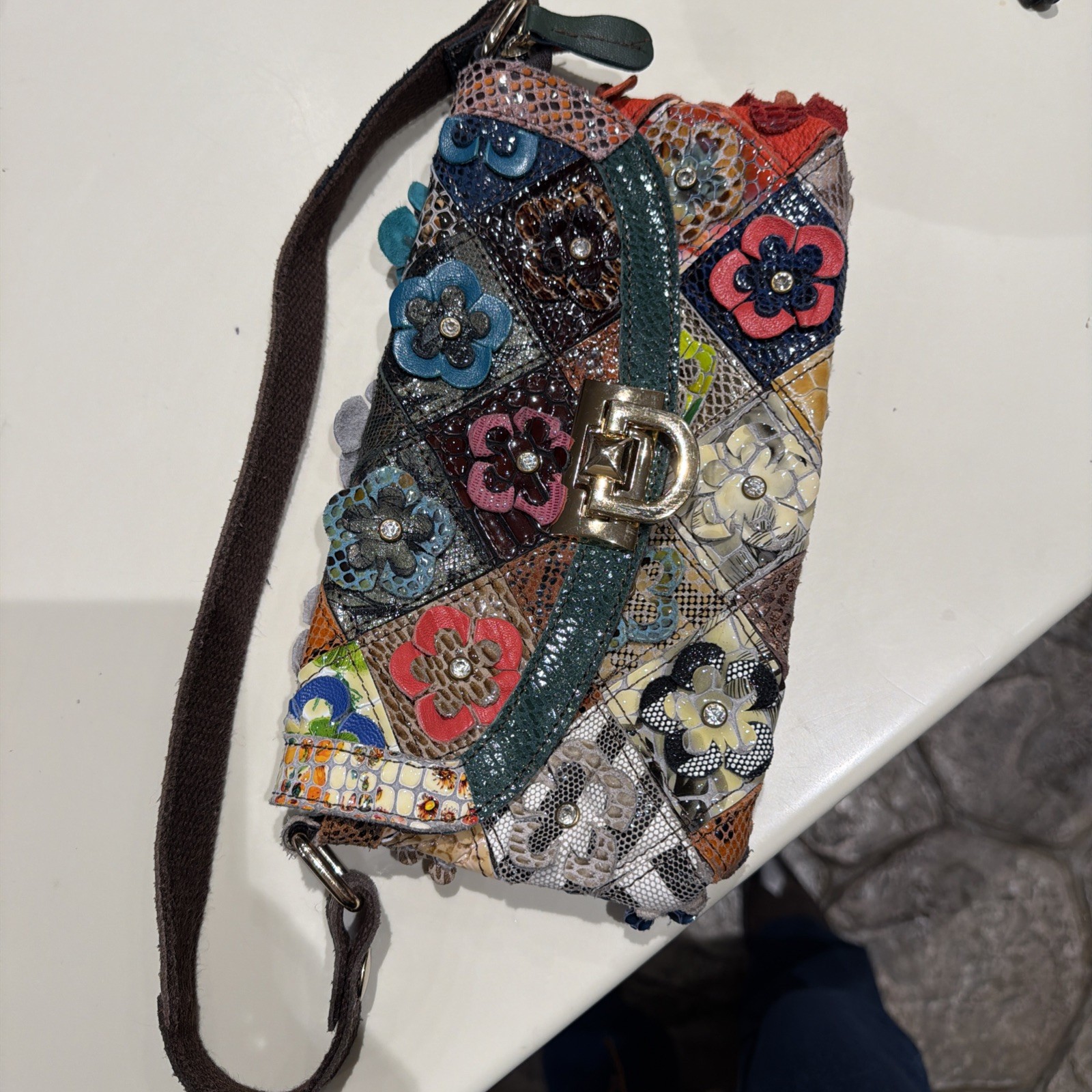 Bohemian Boho Style Patchwork Leather Shoulder Bag - image 6