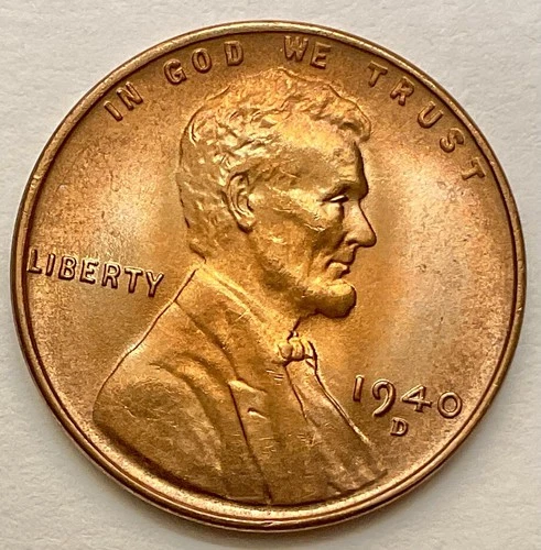 1940-D  Choice Uncirculated BU Red RD - Lincoln Wheat Cent  ~ B771