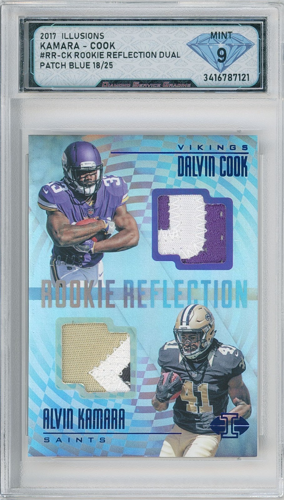 2017 Illusions KAMARA - COOK Rookie Reflection Dual Patch /25 💎 DSG 9 Mint