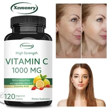 High Strength Vitamin C Ascorbic Acid 1000mg - Anti-Aging, High Absorption