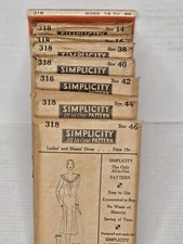 Antique Simplicity Pattern 318 1920s Flapper Dress NOS Unused SZ 14 16 38 40 42