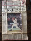 PETE ROSE No 14 CINCINNATI ENQUIRER 4,192 Hits September 12, 1985 Newspaper REDS — photo 1