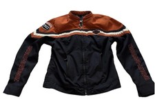 Harley-Davidson MotorClothes Black Orange Nylon Riding Jacket Small NWOT bomber